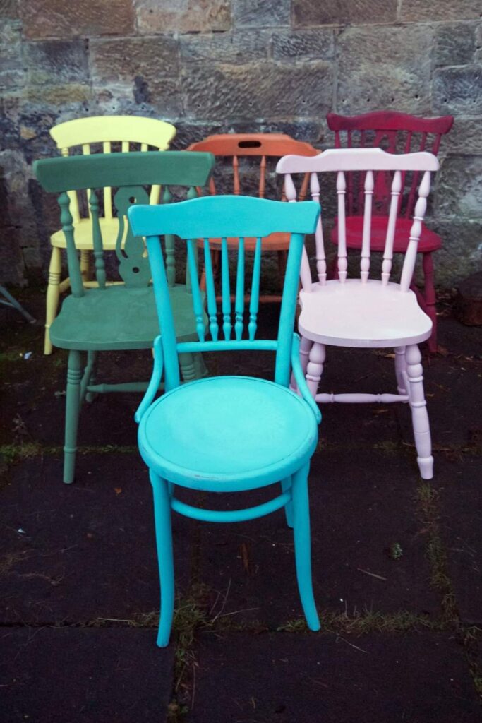 Upcycled chair ideas - multi-coloured