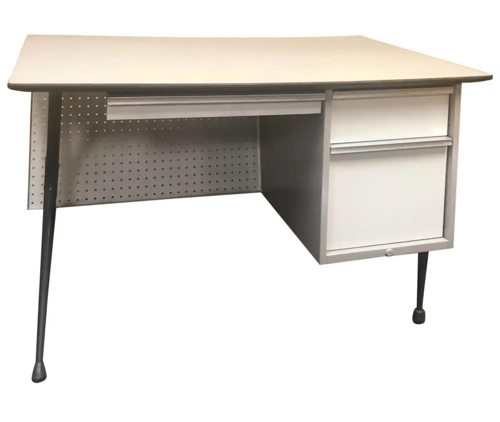 Industrial Midcentury Desk by Raymond Loewy for Brunswick