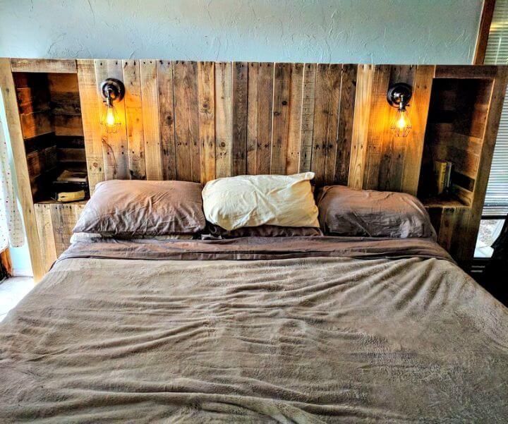20 Upcycled and Repurposed Bedroom Furniture Ideas - Pallet Wood Headboard