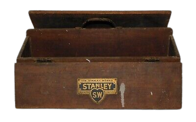 10 Best Vintage Toolbox Brands - Stanley.

Vintage toolbox from Stanley, one of the 10 best vintage toolbox brands.
Wooden toolbox with metal hardware and Stanley logo.
Image of a vintage Stanley toolbox.